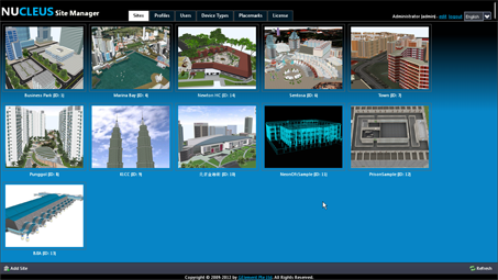 NUCLEUS's multiple 3D site manager module