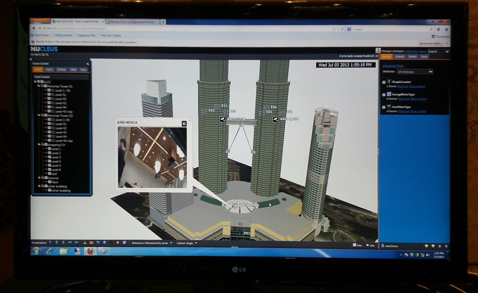 NUCLEUS showing live video feed